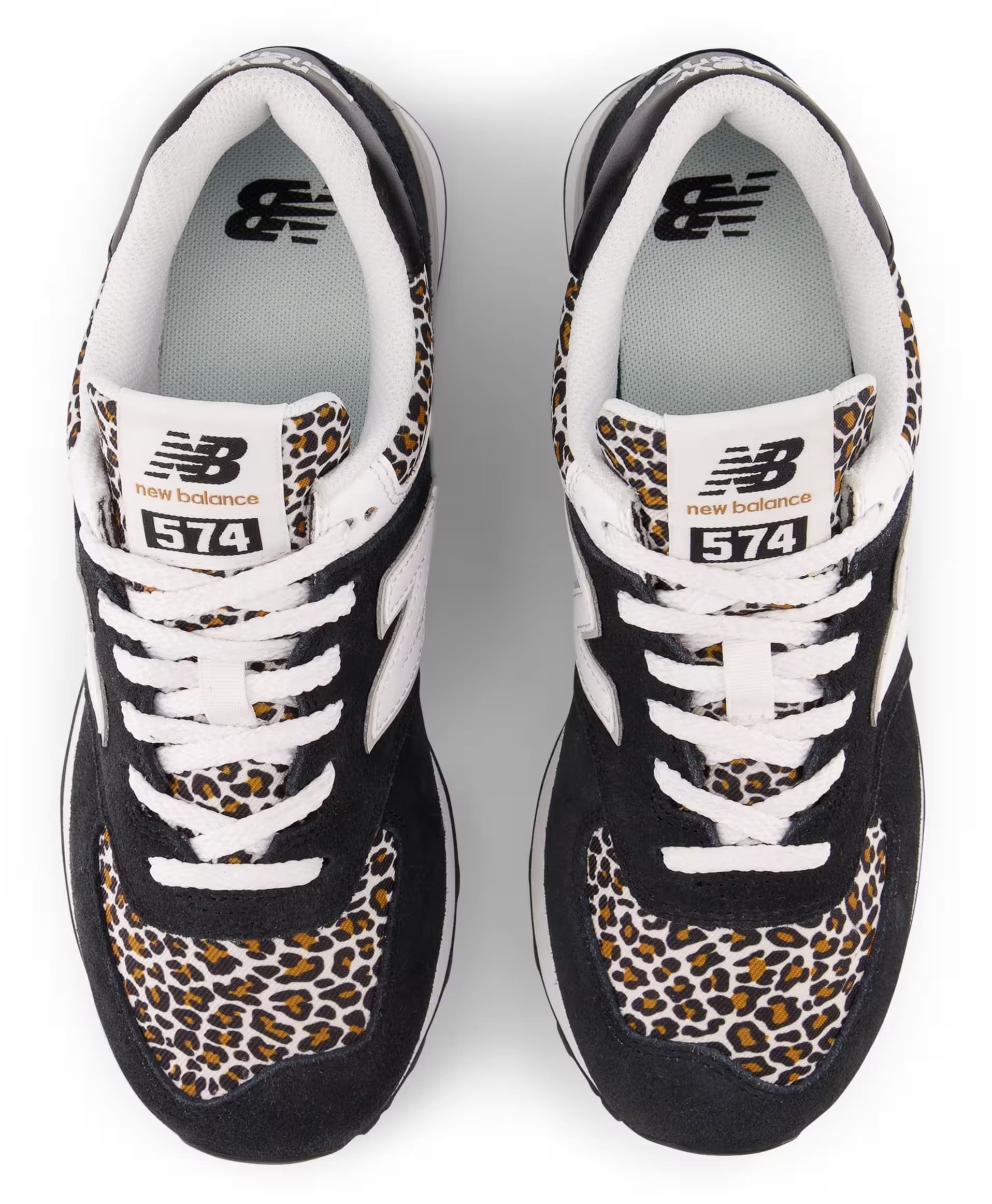 New Balance 574 Black Beige Leopard Print (Women's)