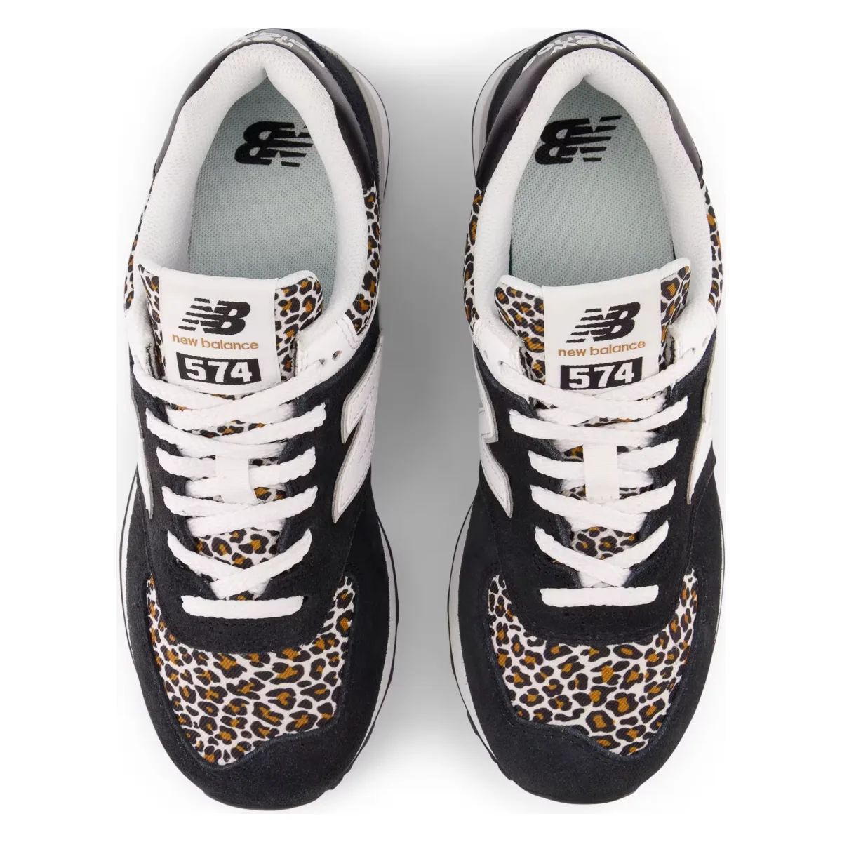 New Balance 574 Black Beige Leopard Print (Women's)