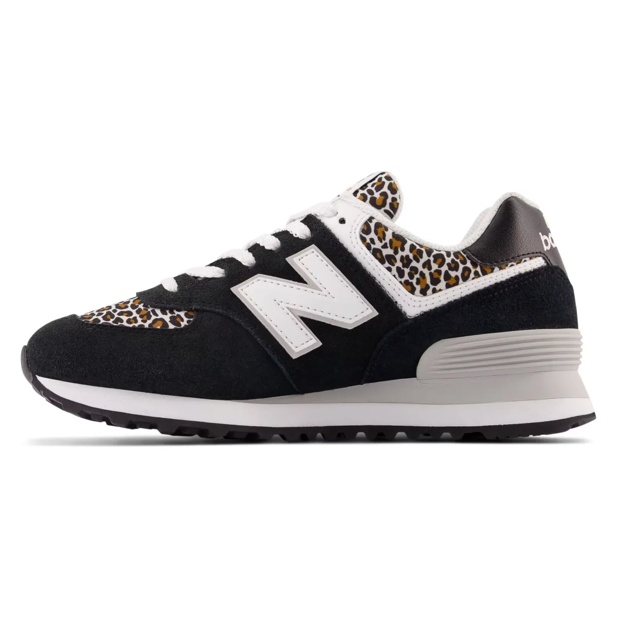 New Balance 574 Black Beige Leopard Print (Women's)