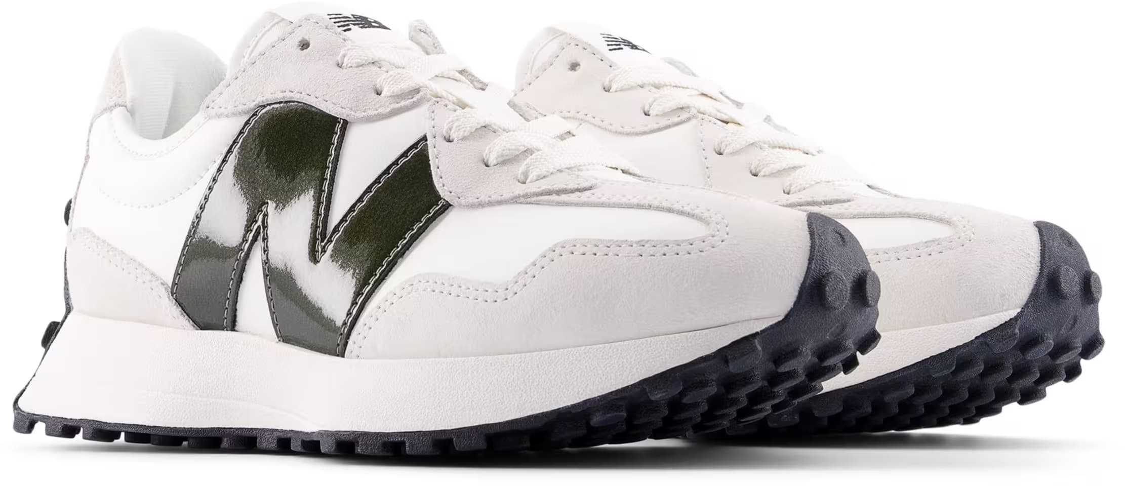 New Balance 327 White Dark Green (Women's)