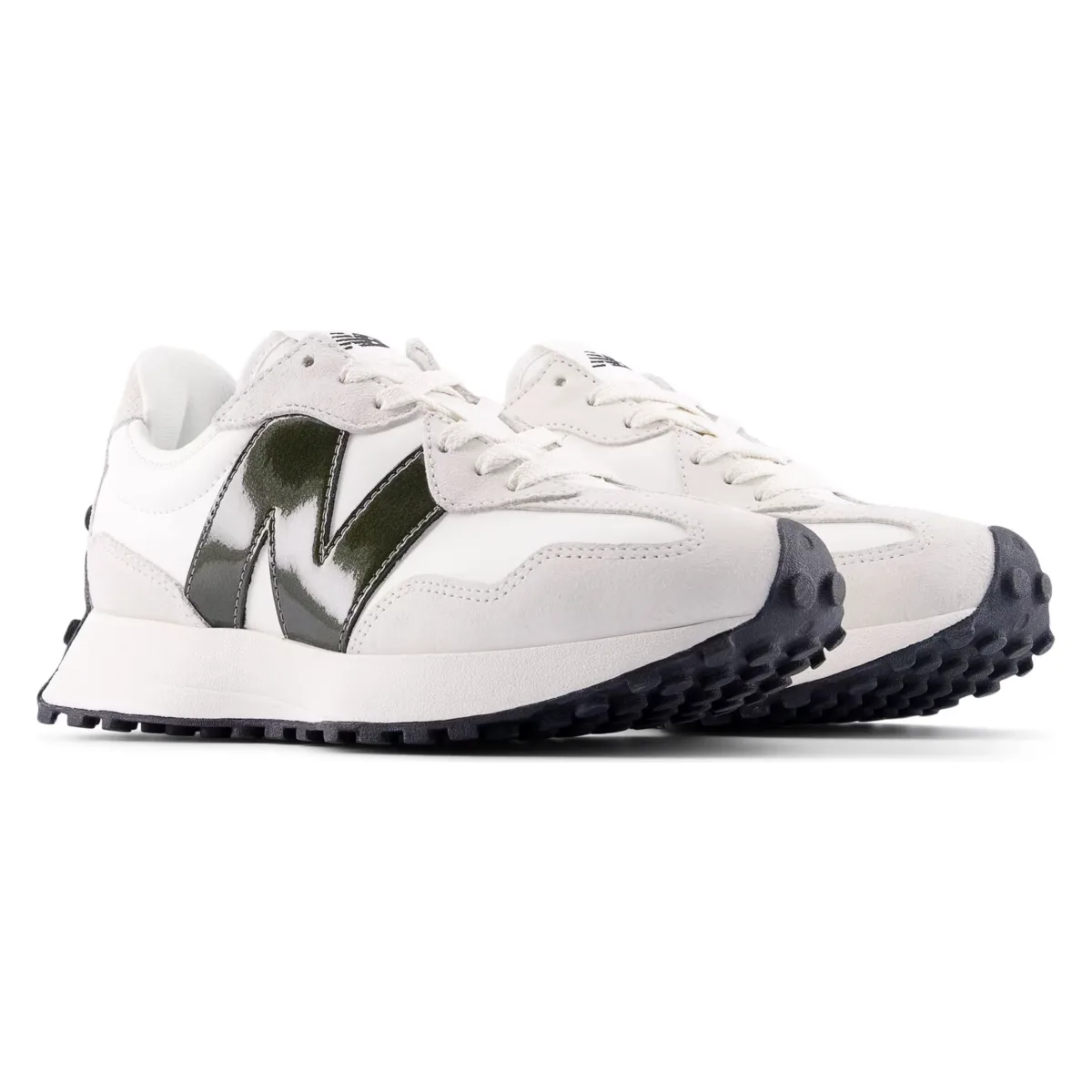 New Balance 327 White Dark Green (Women's)