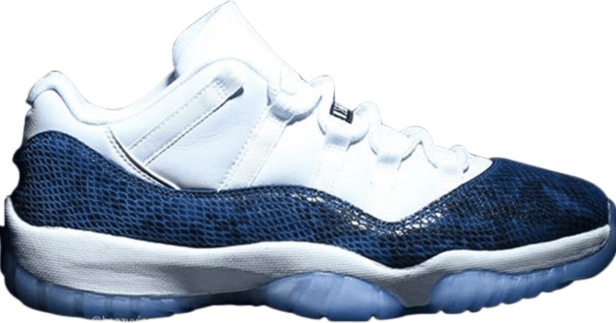 jordan 11 low snakeskin navy blue