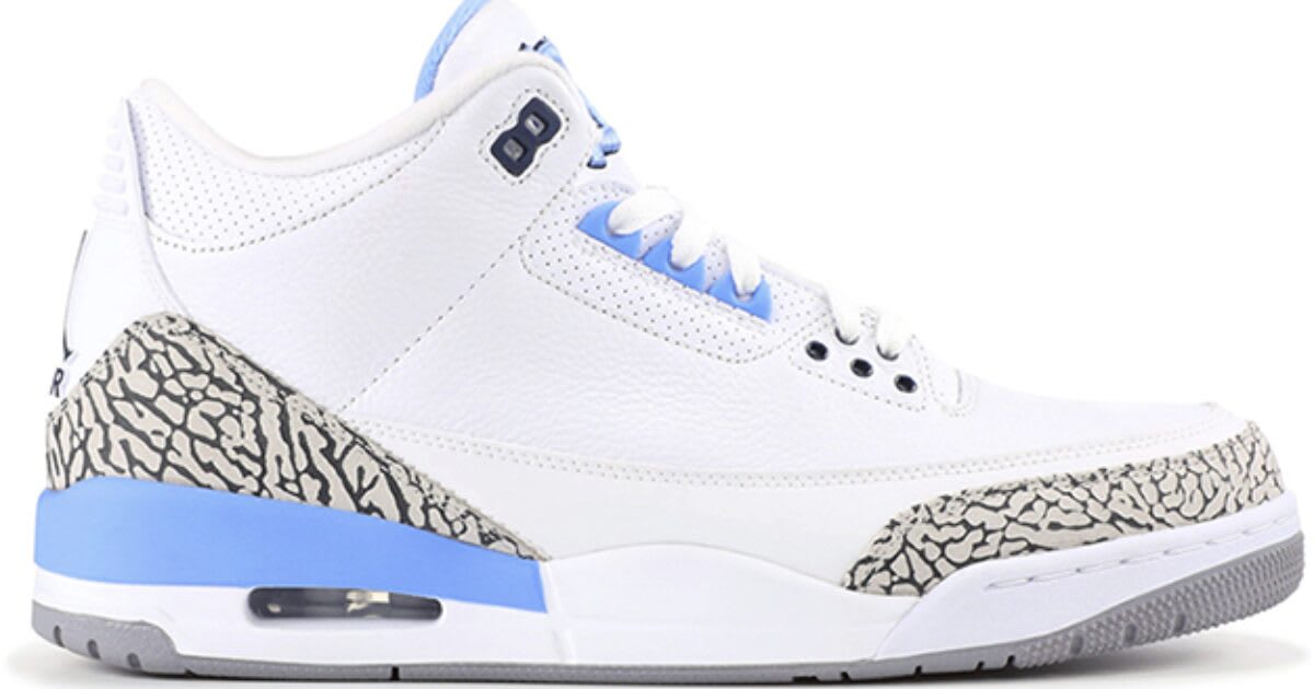 blue and white jordans retro 3