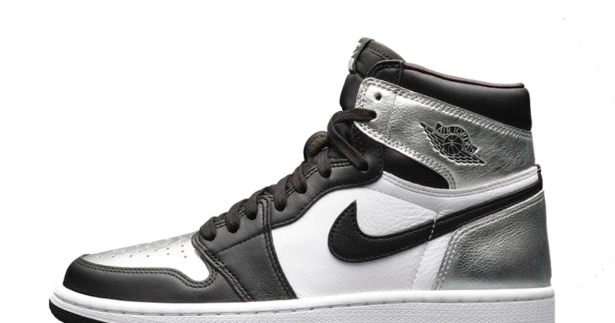 black and silver jordan ones