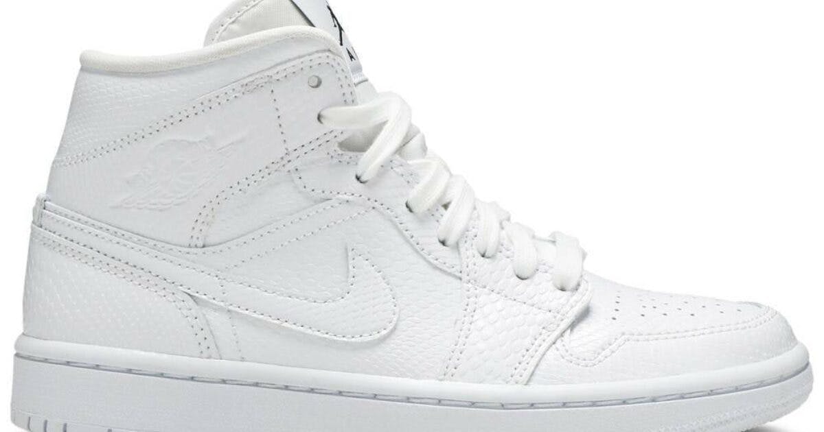 all white snakeskin jordans