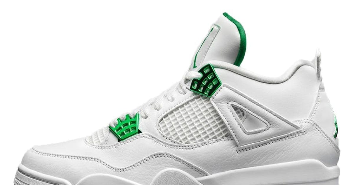 jordan retro 4 green and white