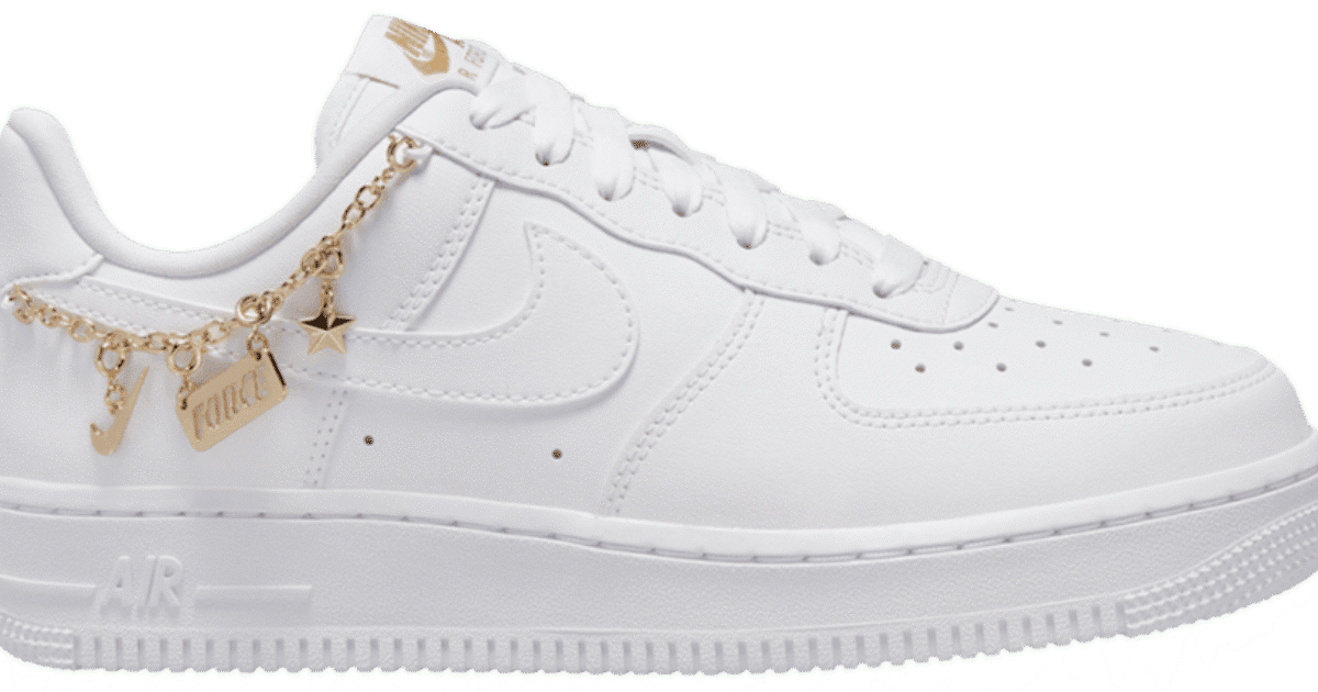 nike air force 1 dames wit goud