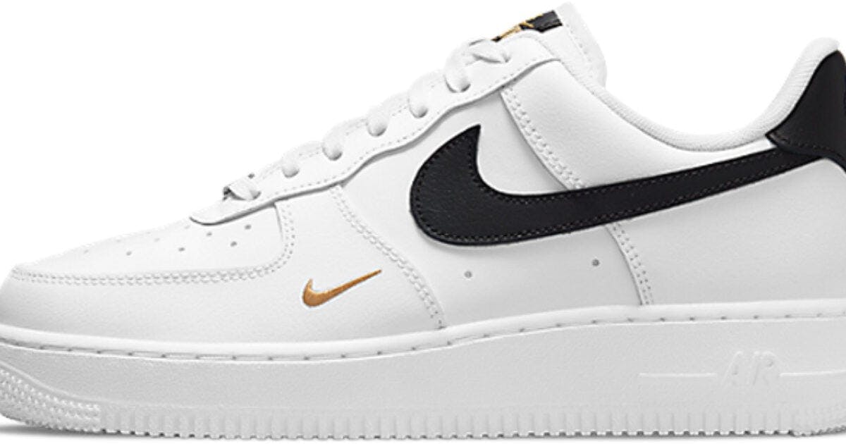 nike air force 1 mini swoosh white green gold